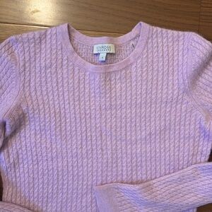 100% cashmere cable knit, scoop neck sweater